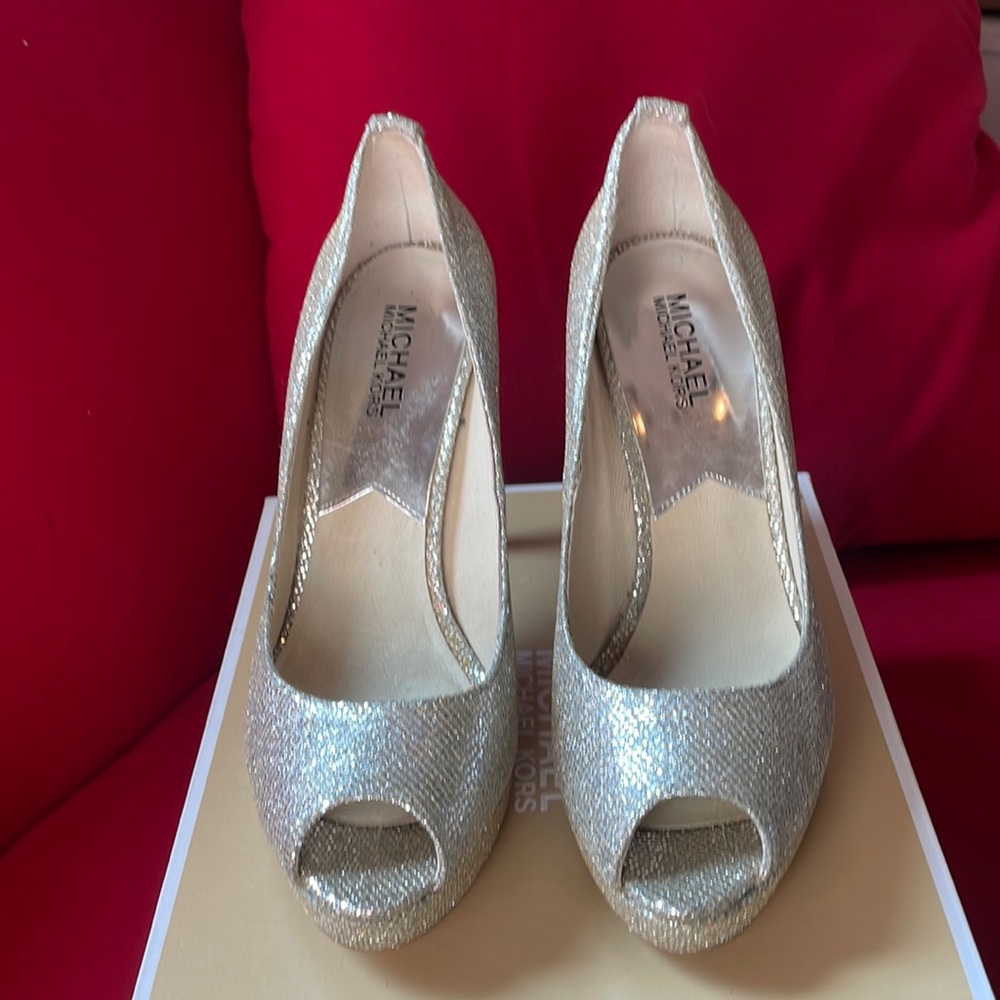 Silver MK heels